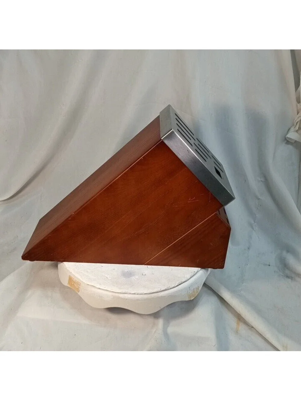J.A. Henckels 19-Slot Hardwood Knife Block Cherry Finish Built-In Sharpeners